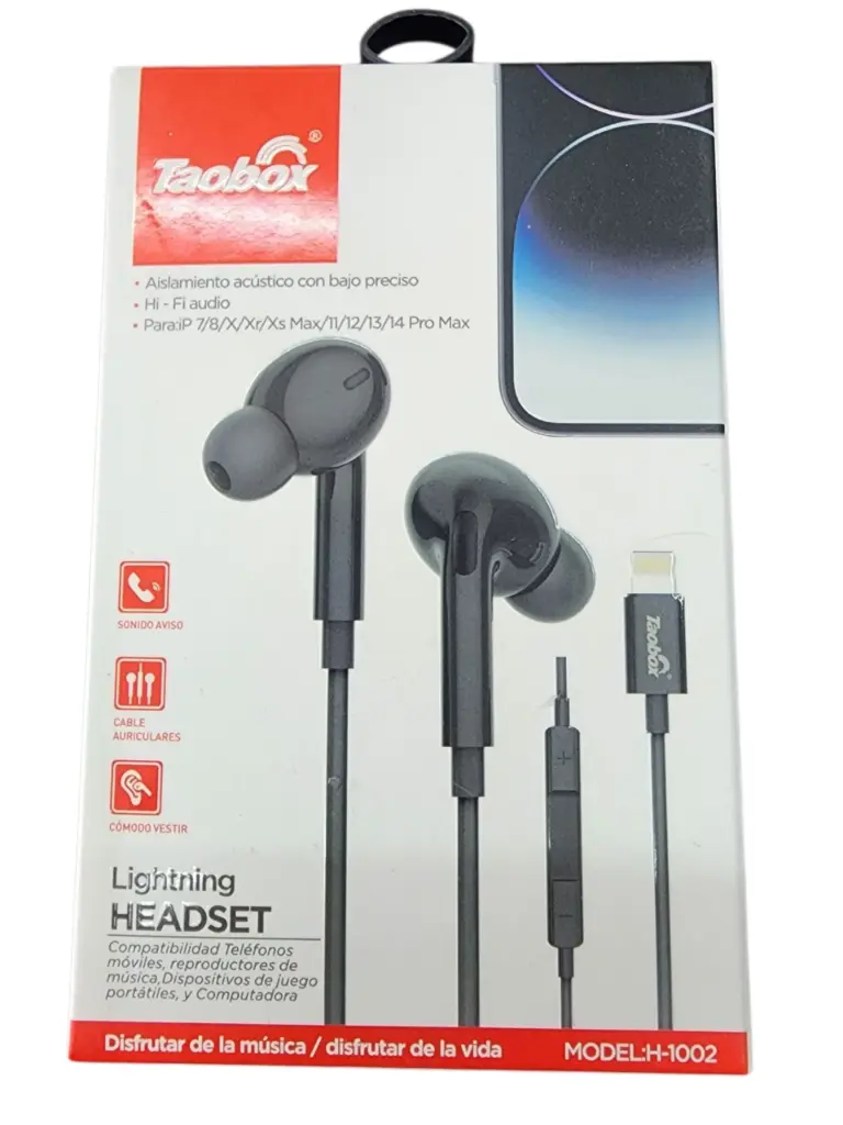 MANOS LIBRES TAOBOX PARA IPHONE (LIGHTNING H-1002)